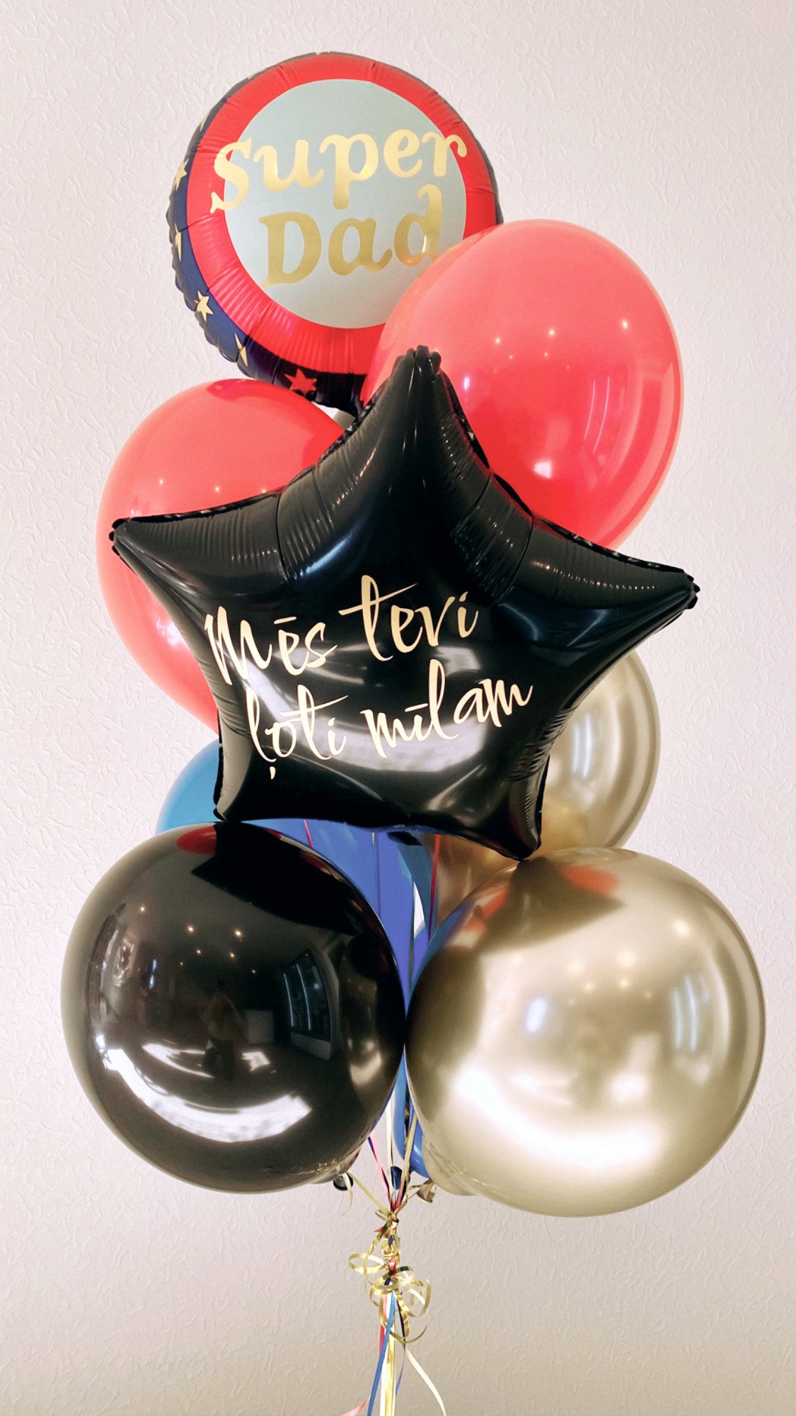 Hēlija Balonu Kompozīcija "Super Tēvs" | Balloonparty.lv