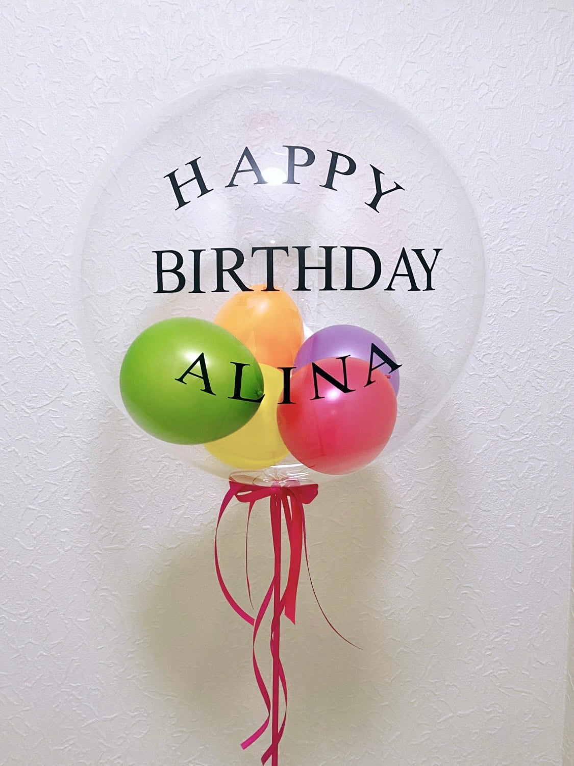 Crystal clear balloon with a small balloons inside