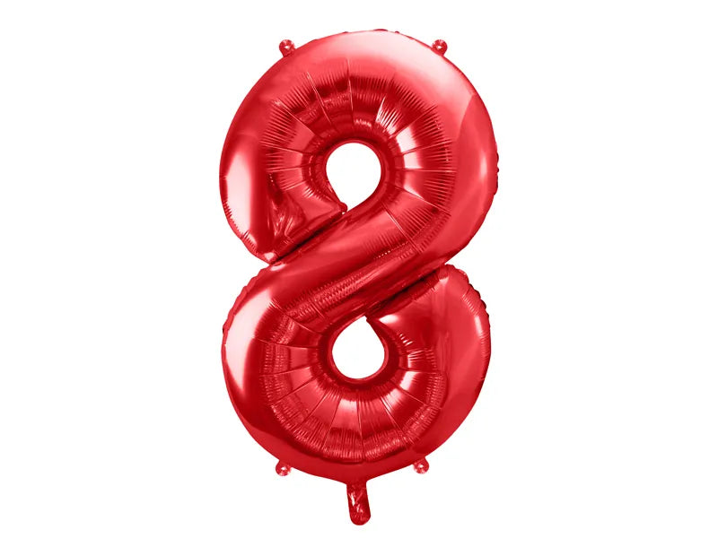 Hēlija Balons Folijas Cipars "8" (astoņi) | Sarkans | Balloonparty.lv