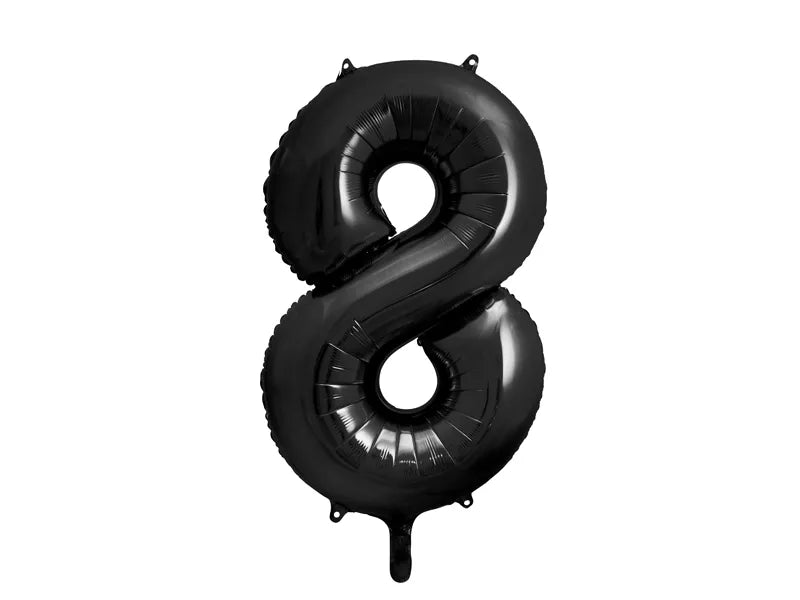 Hēlija Balons Folijas Cipars "8" (astoņi) | Melns | Balloonparty.lv