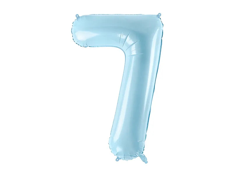 Hēilja Balons Folijas cipars "7" (septiņi)  | Gaiši Zils | Balloonparty.lv