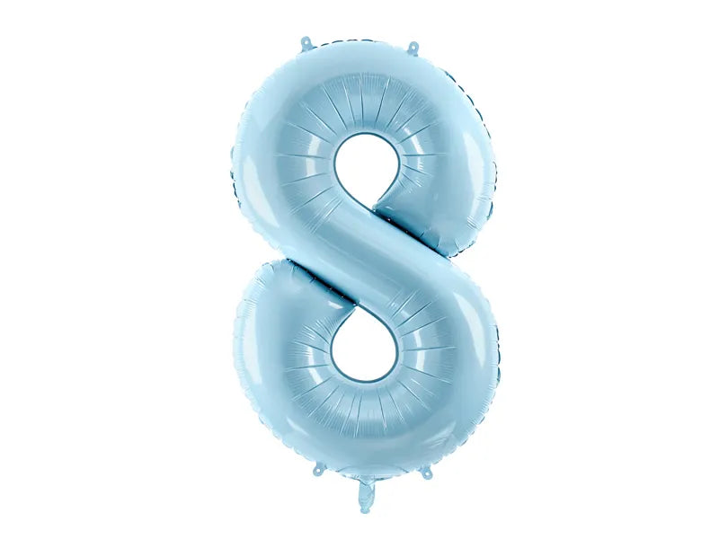 Hēlija Balons Folijas Cipars "8" (astoņi) | Gaiši Zils | Balloonparty.lv