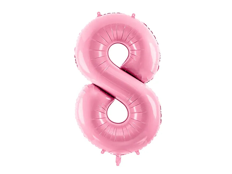 Hēlija Balons Folijas Cipars "8" (astoņi) | Rozā | Balloonparty.lv