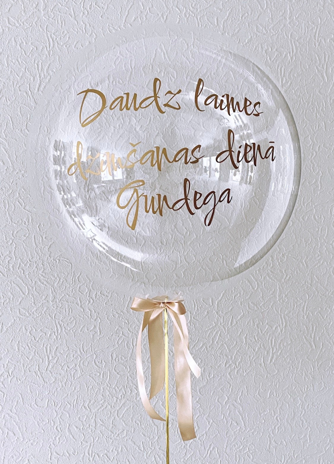 Crystal balloon with inscription