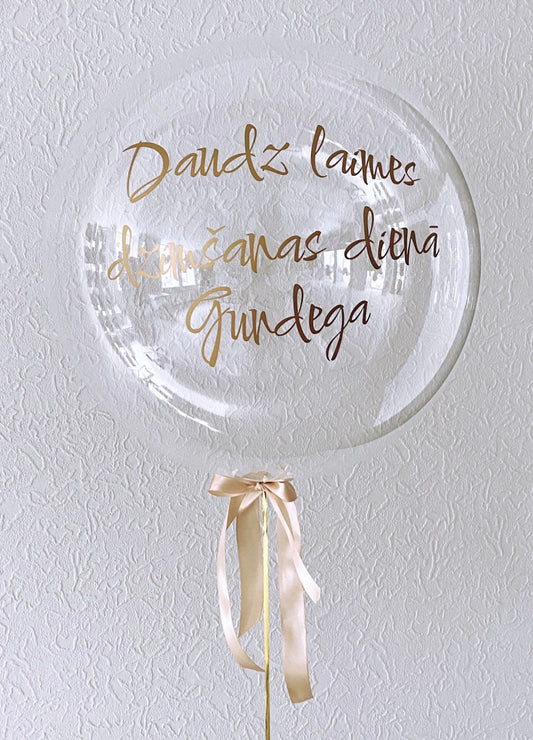 Crystal balloon with inscription